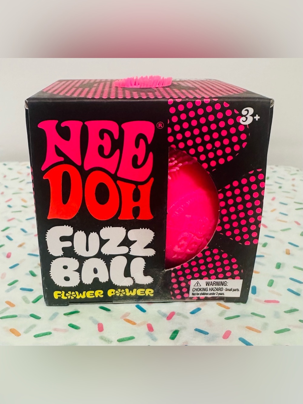 NeeDoh Fuzz Ball Sensory Toy - Bright Pink